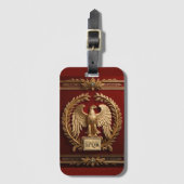 Gold Roman Kaiseradler über Rot Nr. 4 Gepäckanhänger (Vorderseite Vertikal)