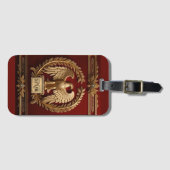 Gold Roman Kaiseradler über Rot Nr. 4 Gepäckanhänger (Vorderseite (Horizontal))