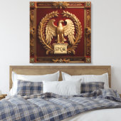 Gold Roman Kaiseradler über Rot Nr. 4 Leinwanddruck (Insitu (Schlafzimmer))