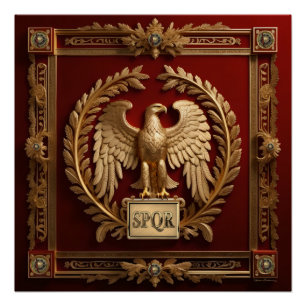 Gold Roman Kaiseradler über Rot Nr. 4 Poster