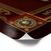 Gold Roman Kaiseradler über Rot Nr. 4 Poster (Ecke)