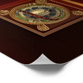 Gold Roman Kaiseradler über Rot Nr. 4 Poster (Ecke)