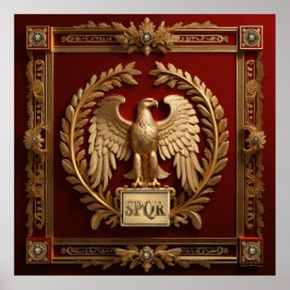 Gold Roman Kaiseradler über Rot Nr. 4 Poster