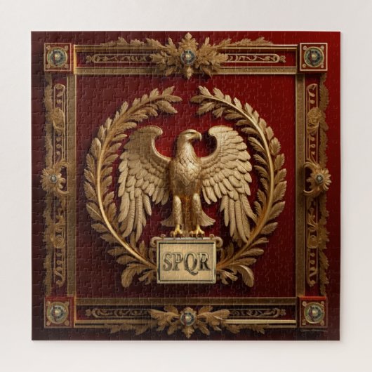 Gold Roman Kaiseradler über Rot Nr. 4 Puzzle (Vertikal)