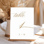 Gold Romantic Calligraphy Wedding Number 1, Tischnummer<br><div class="desc">Tabelle 1. Bitte Karo alle verfügbaren Nummern. | Romantische und elegante Wirble kalligraphische Hochzeitsfeier Tischnummer. Für eine weiter gehende Anpassung dieses Designs klicken Sie bitte auf den BUTTON BLAU DESIGN TOOL oben!</div>