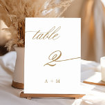 Gold Romantic Calligraphy Wedding Number 2 Tischnummer<br><div class="desc">Tabelle 2. Bitte Karo alle verfügbaren Nummern. | Romantische und elegante Wirble kalligraphische Hochzeitsfeier Tischnummer. Für eine weiter gehende Anpassung dieses Designs klicken Sie bitte auf den BUTTON BLAU DESIGN TOOL oben!</div>