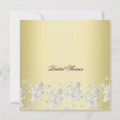 Gold Romantic Snowman Brautparty Einladung (Rückseite)