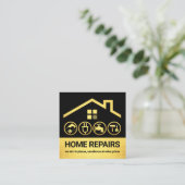 Gold Roof Frame Handyman Tools Quadratische Visitenkarte (Stehend Vorderseite)