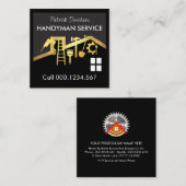 Gold Roof Gebäude Handyman Tools Quadratische Visitenkarte (Vorne/Hinten)