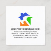 Gold Roof Handyman Tools Gebäude Quadratische Visitenkarte (Rückseite)