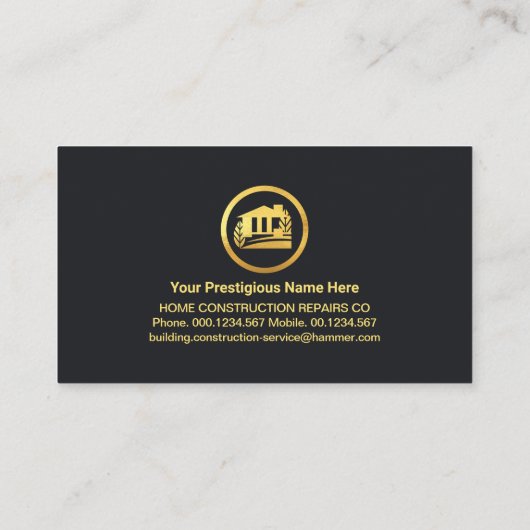 Gold Roof Handyman Tools Paint Spritzer Visitenkarte (Rückseite)
