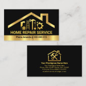 Gold Rooftop Handyman Tools Visitenkarte (Vorne/Hinten)