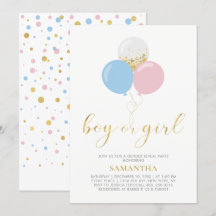 Gold, Rosa, Blau | Gender Reveal Baby Shower