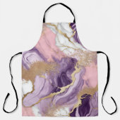 Gold, rosa Granit, weißer Marmor Schürze (Vorderseite)