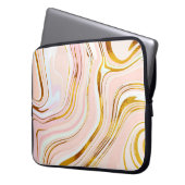 Gold rosa Marmor: Luxuriöses Design. Laptopschutzhülle (Vorderseite Links)