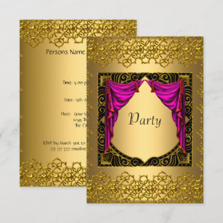 Gold Rosa Party Einladung