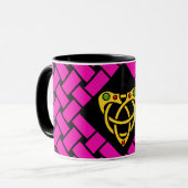 Gold/Rosa/schwarze Bänder/Webart, keltischer Tasse (Vorderseite Links)