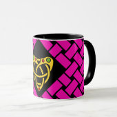 Gold/Rosa/schwarze Bänder/Webart, keltischer Tasse (VorderseiteRechts)