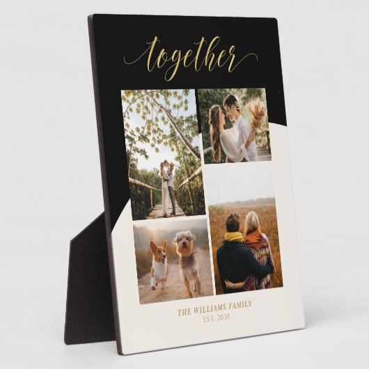 Gold, Rosa und Schwarz | Zusammengefasst FotoColla Fotoplatte (Seite)