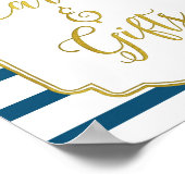 Gold rosa Wasserfarben Blumenkarten für Navy Gesch Poster (Ecke)