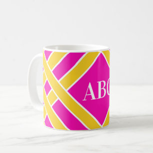 Gold/Rosa-/weißebänder, Streifen, fertigen Kaffeetasse