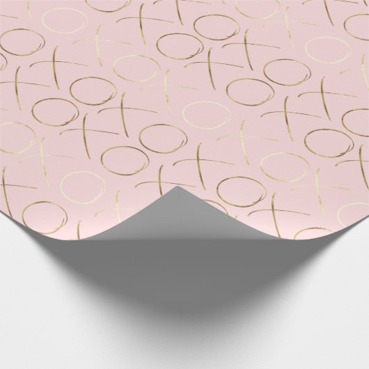 Gold Rosa XOXO Geschenkpapier (Ecke)