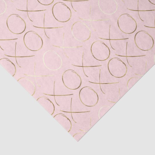 Gold Rosa XOXO Seidenpapier (Detail)