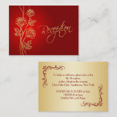 Gold-Rose an der Rezeption Begleitkarte (Vorne/Hinten)