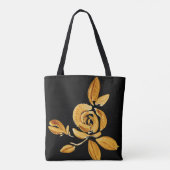 Gold-Rose auf der Black Tote-Tasche Tasche (Rückseite)