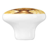 Gold-Rose auf Rose Keramik Zeichn Pull Keramikknauf (Seitenansicht)