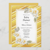 Gold Rose Baby Dusche Einladung (Vorne/Hinten)