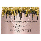 Gold Rose Black Tropfens bevorzugen Bridal Große G Große Geschenktüte (Vorderseite)