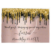 Gold Rose Black Tropfens bevorzugen Bridal Große G Große Geschenktüte (Rückseite)