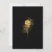 Gold-Rose-Blume auf Schwarz Einladung (Rückseite)