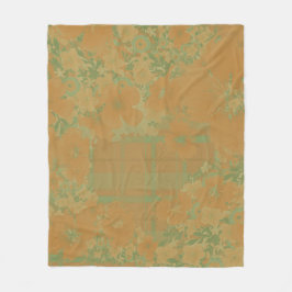 Gold & Rose Blumen & Kariert Fleecedecke