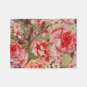 Gold Rose Blütenblume Himbeere Rosa Wasserfarbe Fleecedecke (Vorderseite (Horizontal))