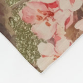 Gold Rose Blütenblume Himbeere Rosa Wasserfarbe Fleecedecke (Ecke)