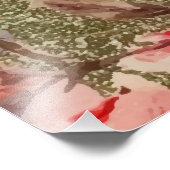 Gold Rose Blütenblume Himbeere Rosa Wasserfarbe Fotodruck (Ecke)