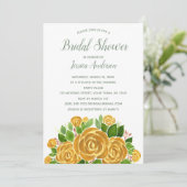 Gold-Rose-Brautparty Einladung (Stehend Vorderseite)