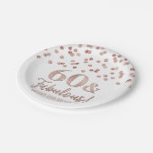 Gold Rose Confetti 60 und fabelhaft Pappteller (Schrägansicht)