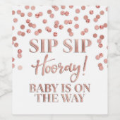 Gold Rose Confetti Sip Hooray Weinetikett (Einzelnes Label)