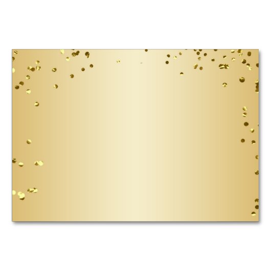 Gold Rose Confetti Table Platzkarte Tischnummer (Rückseite)