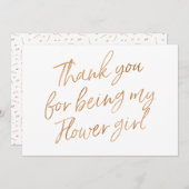 Gold Rose "Danke, dass du meine Blume Mädchen bist Dankeskarte (Vorne/Hinten)