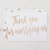 Gold Rose "Danke, dass du uns geheiratet hast" Dankeskarte (Vorne/Hinten)