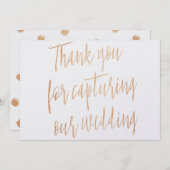 Gold Rose "Danke, dass du unsere Hochzeit gefangen Dankeskarte (Vorne/Hinten)