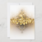 Gold Rose Floral Modern Boho Einladung (Rückseite)