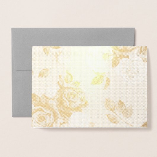 Gold Rose Foil Card, Standard (5"x7") Folienkarte (Vorderseite mit Umschlag)