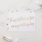 Gold-Rose "Für meine Schwiegermutter am Hochzeitst Karte (Vorderseite/Rückseite Beispiel)