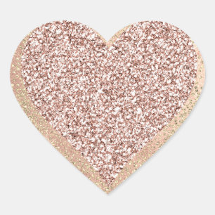Gold Rose Glitter Girly Rouge Lux Herz Rouge Herz-Aufkleber