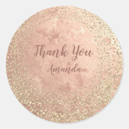 Gold Rose Glitzer Skinny Blush Lux Name Vielen Dan Runder Aufkleber